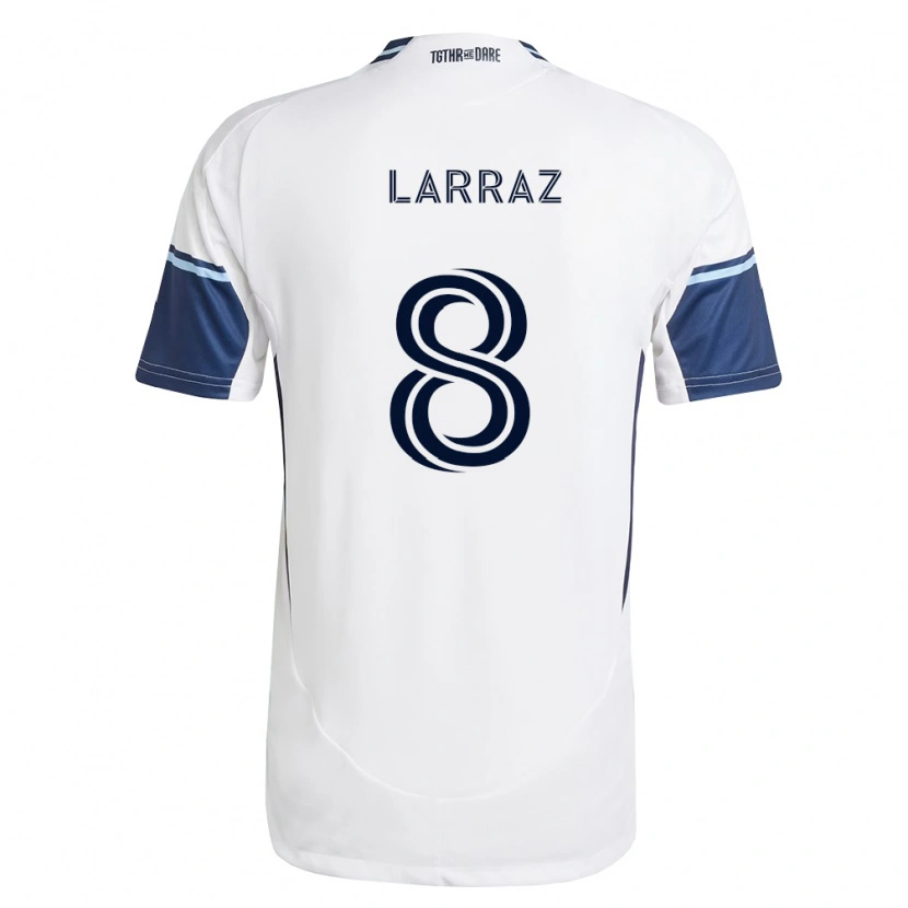 Danxen Uomo Maglia Oliver Larraz #8 Bianco Blu Reale Kit Gara Home 2026/27 Maglietta