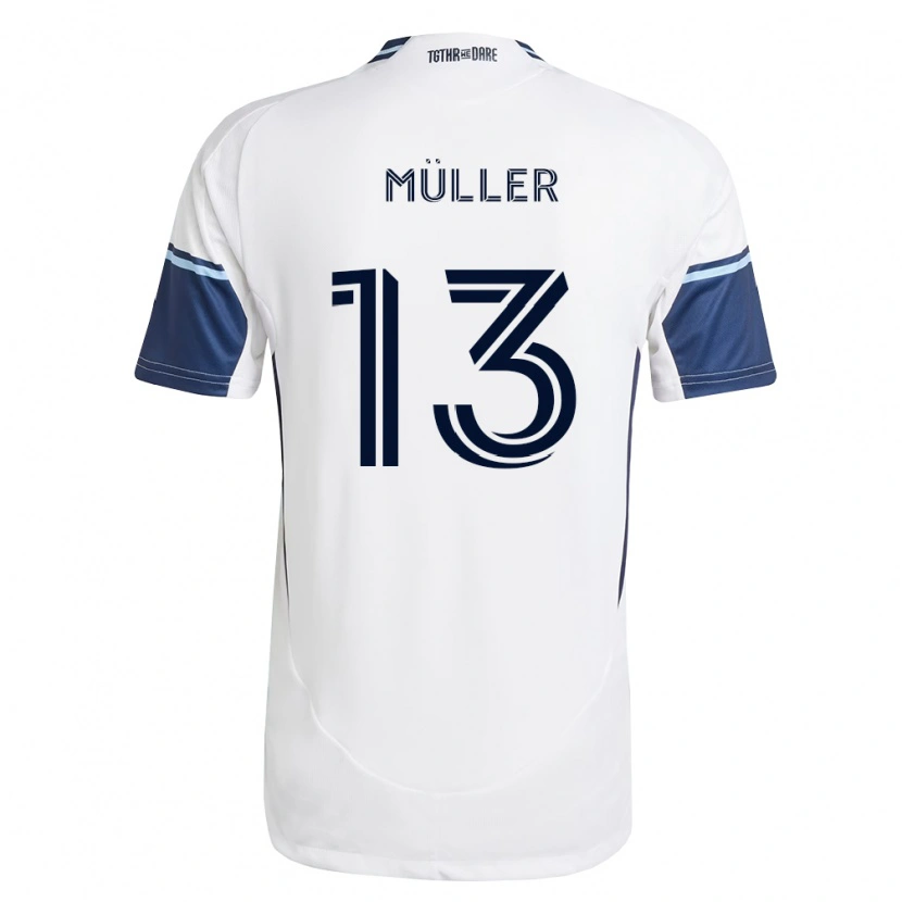 Danxen Uomo Maglia Thomas Müller #13 Bianco Blu Reale Kit Gara Home 2026/27 Maglietta