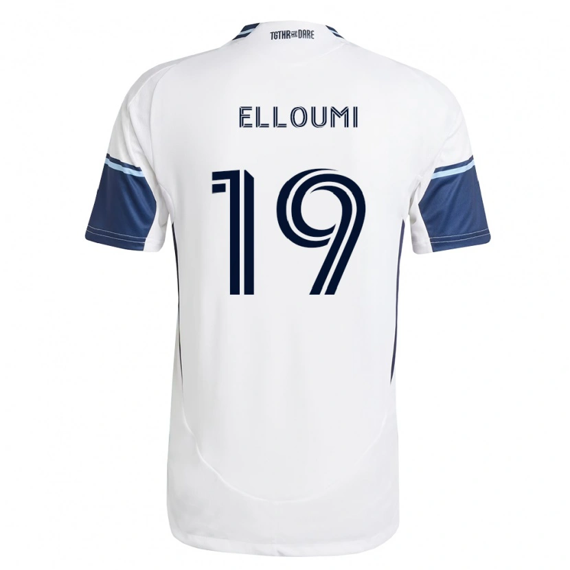 Danxen Uomo Maglia Rayan Elloumi #19 Bianco Blu Reale Kit Gara Home 2026/27 Maglietta