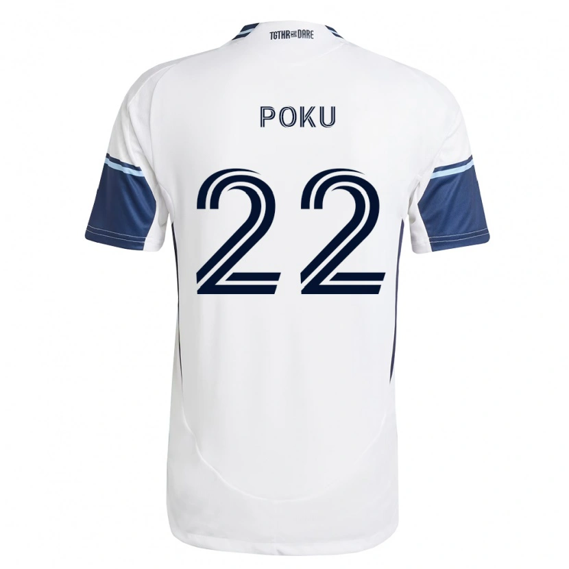 Danxen Uomo Maglia Kwasi Poku #22 Bianco Blu Reale Kit Gara Home 2026/27 Maglietta