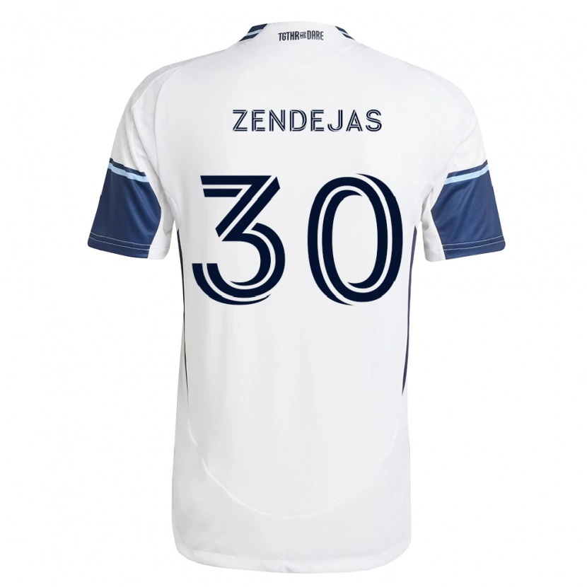 Danxen Uomo Maglia Adrián Zendejas #30 Bianco Blu Reale Kit Gara Home 2026/27 Maglietta