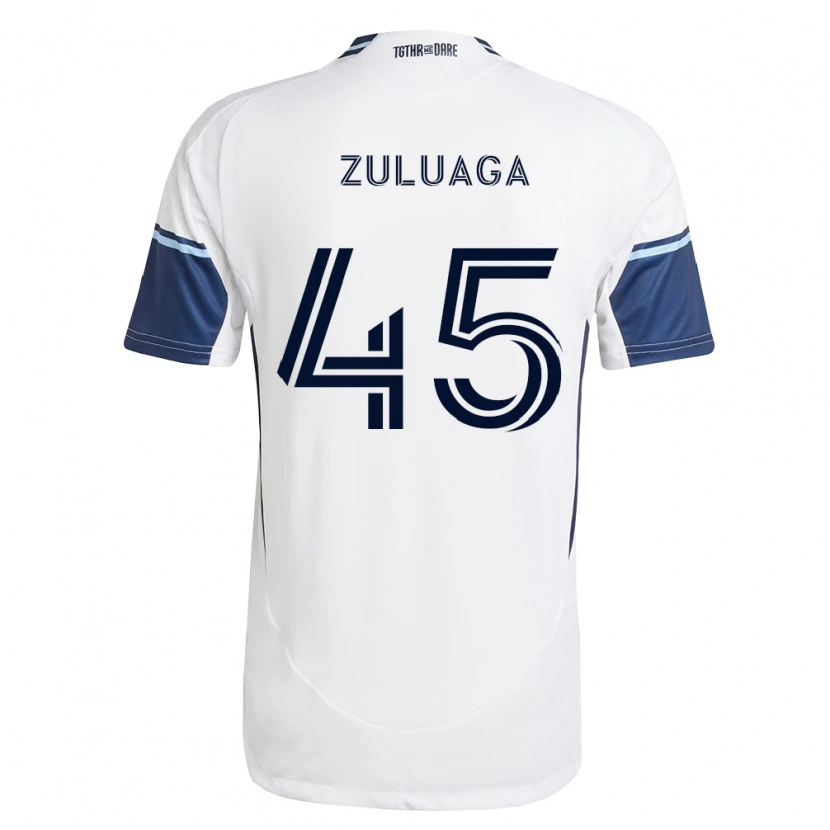 Danxen Uomo Maglia Yeider Zuluaga #45 Bianco Blu Reale Kit Gara Home 2026/27 Maglietta