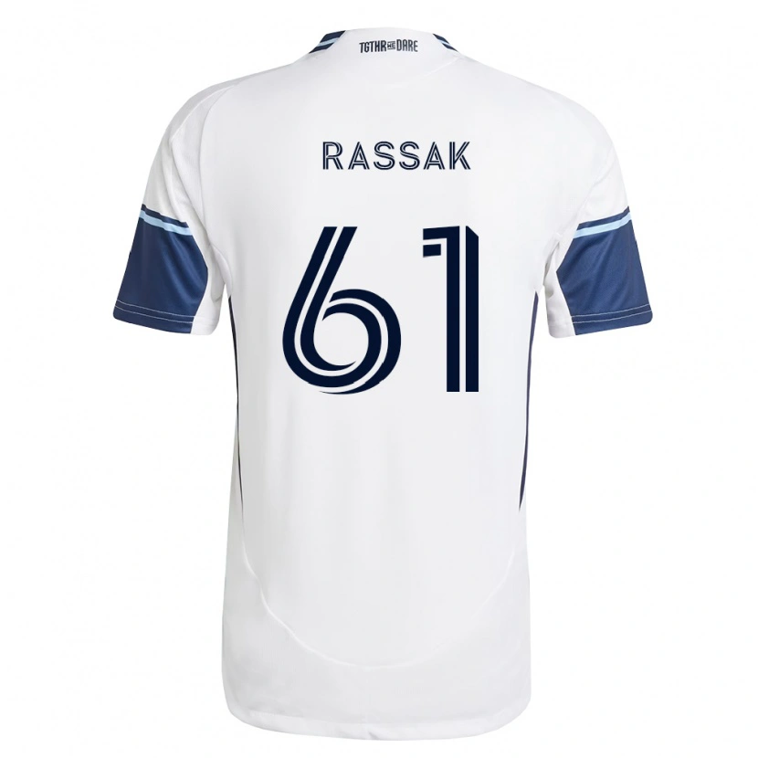 Danxen Uomo Maglia Carson Rassak #61 Bianco Blu Reale Kit Gara Home 2026/27 Maglietta