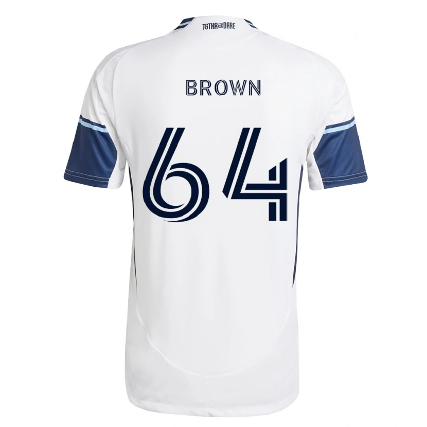Danxen Uomo Maglia Tyler Brown #64 Bianco Blu Reale Kit Gara Home 2026/27 Maglietta