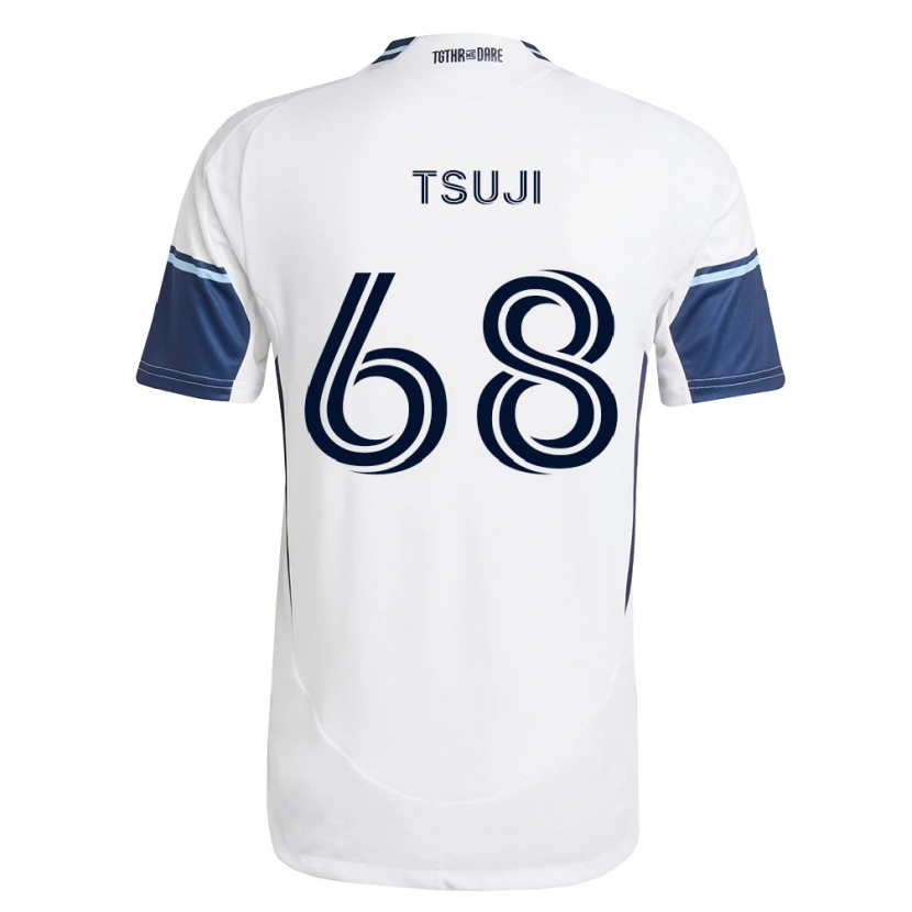 Danxen Uomo Maglia Yuma Tsuji #68 Bianco Blu Reale Kit Gara Home 2026/27 Maglietta