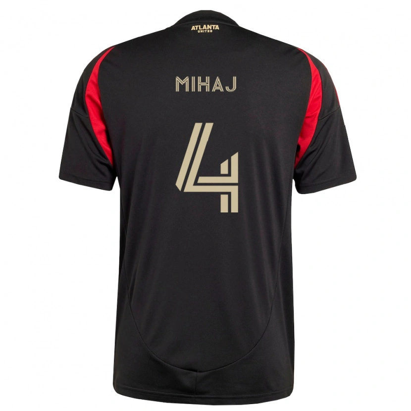 Danxen Uomo Maglia Enea Mihaj #4 Nero Rosso Kit Gara Home 2026/27 Maglietta