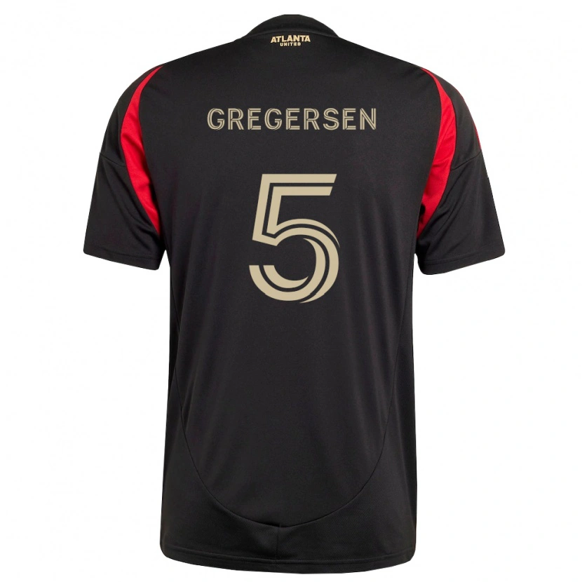 Danxen Uomo Maglia Stian Gregersen #5 Nero Rosso Kit Gara Home 2026/27 Maglietta