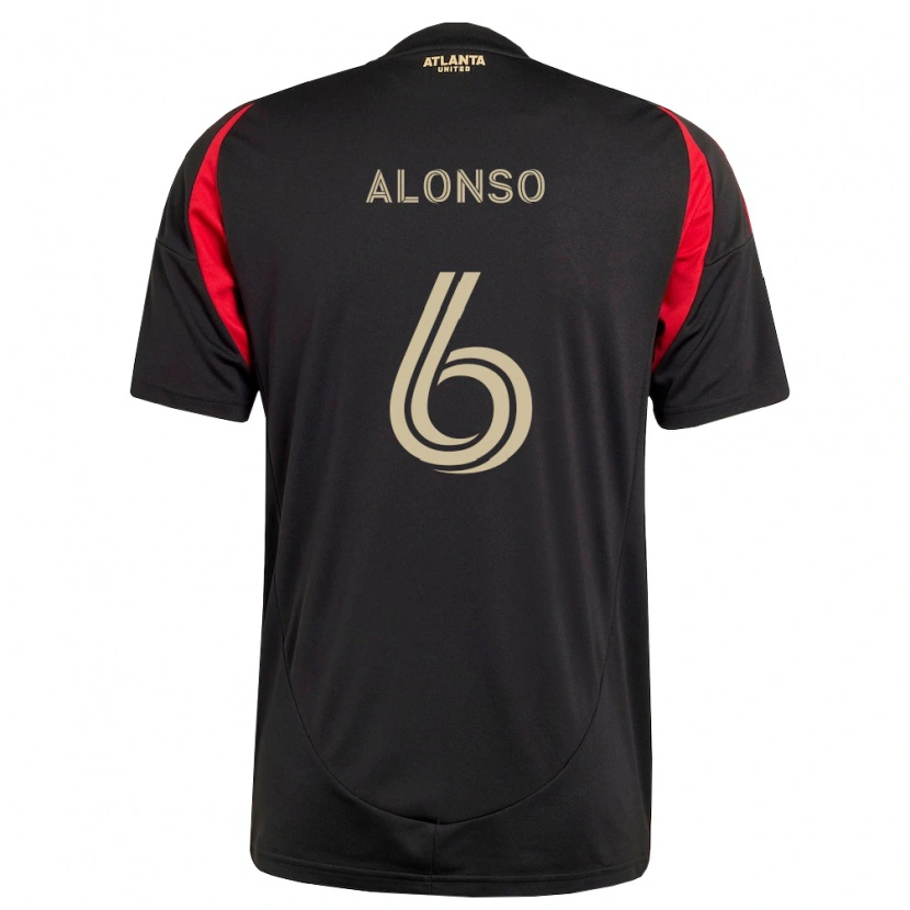 Danxen Uomo Maglia Júnior Alonso #6 Nero Rosso Kit Gara Home 2026/27 Maglietta