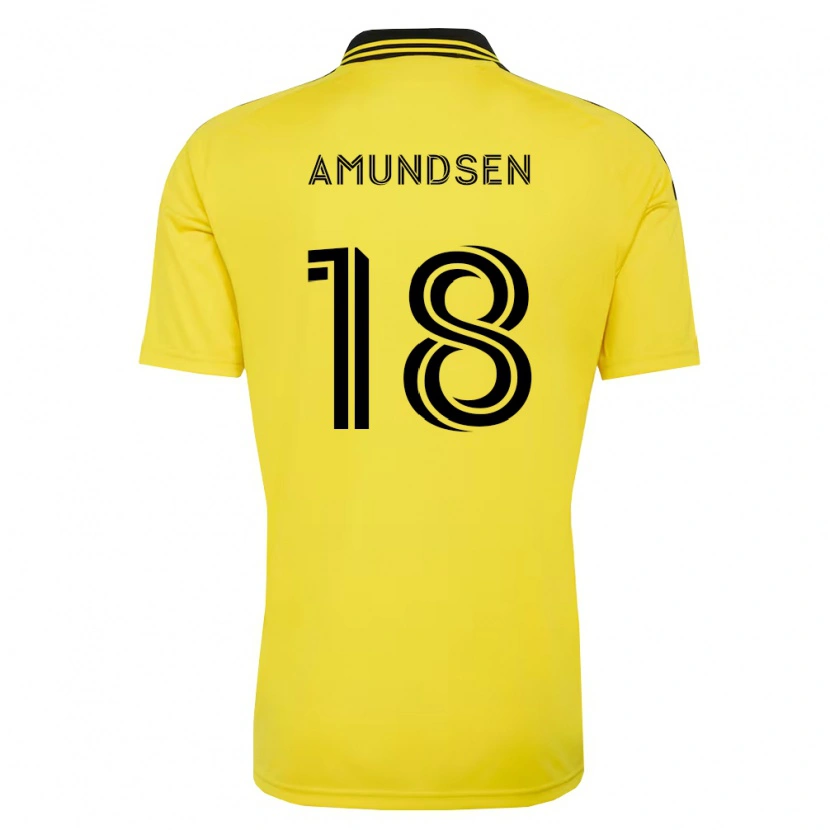 Danxen Uomo Maglia Malte Amundsen #18 Giallo Nero Kit Gara Home 2026/27 Maglietta