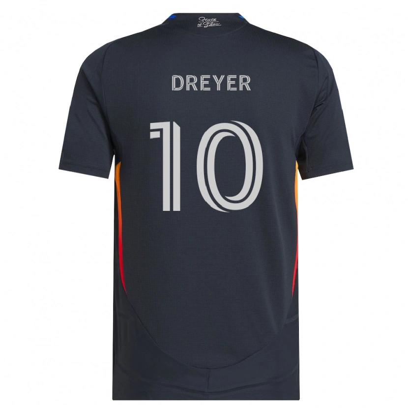Danxen Uomo Maglia Anders Dreyer #10 Grigio Scuro Rosso Kit Gara Home 2026/27 Maglietta