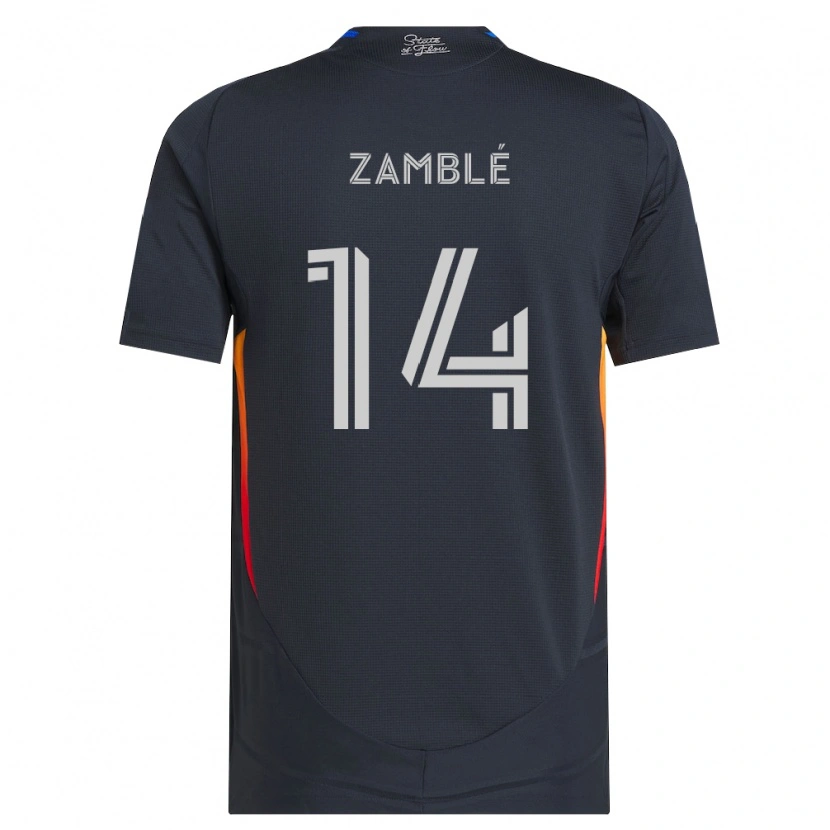 Danxen Uomo Maglia Bryan Zamblé #14 Grigio Scuro Rosso Kit Gara Home 2026/27 Maglietta