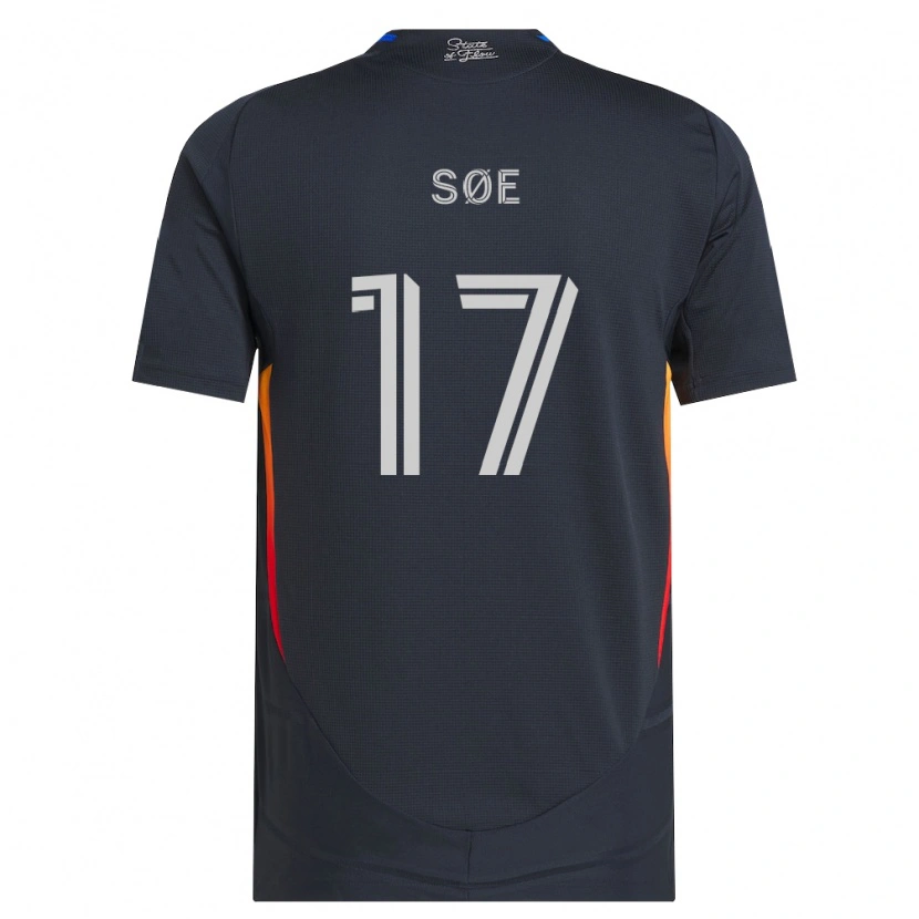 Danxen Uomo Maglia Osvald Søe #17 Grigio Scuro Rosso Kit Gara Home 2026/27 Maglietta