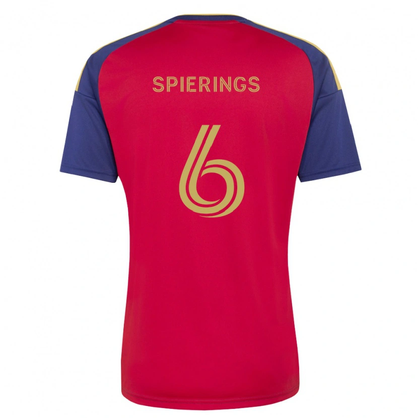 Danxen Uomo Maglia Stijn Spierings #6 Blu Reale Marrone Rosso Kit Gara Home 2026/27 Maglietta