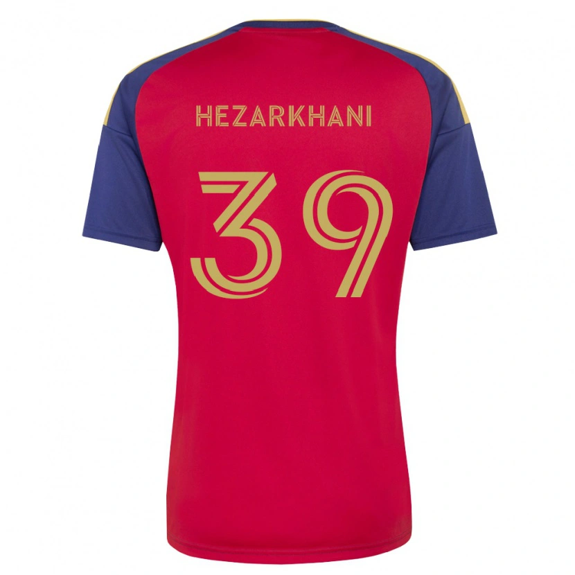 Danxen Uomo Maglia Aiden Hezarkhani #39 Blu Reale Marrone Rosso Kit Gara Home 2026/27 Maglietta