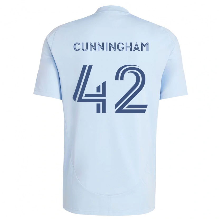 Danxen Uomo Maglia Alex Cunningham #42 Azzurro Chiaro Grigio Chiaro Kit Gara Home 2026/27 Maglietta