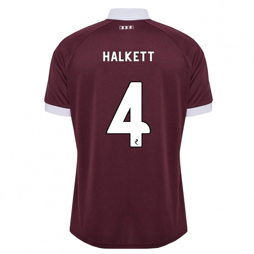Danxen Uomo Maglia Craig Halkett #4 Bianco Borgogna Kit Gara Home 2026/27 Maglietta