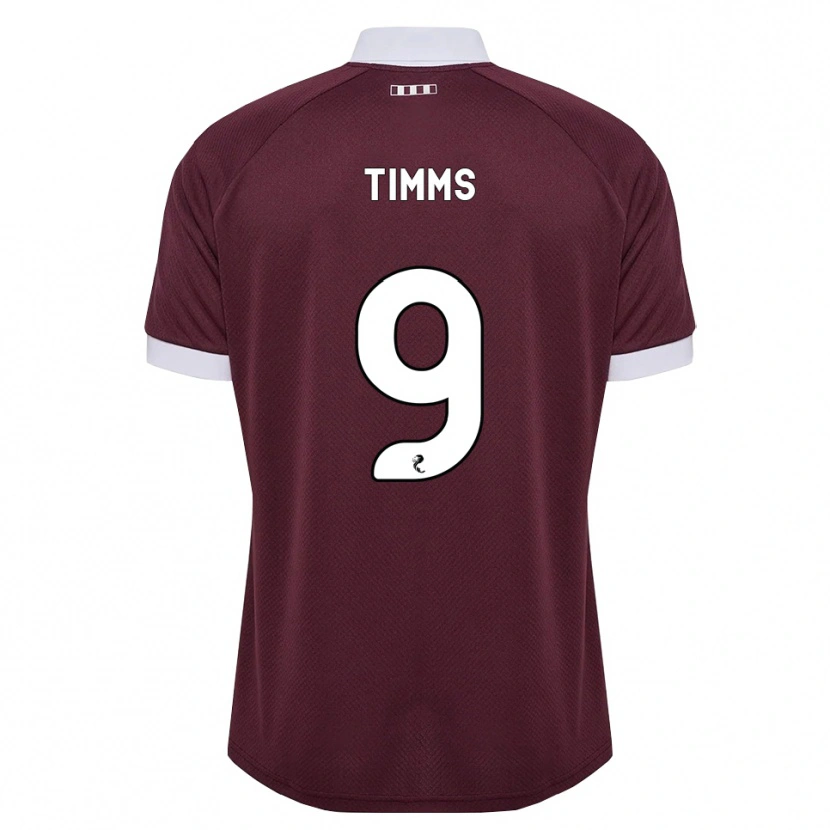 Danxen Uomo Maglia Georgia Timms #9 Bianco Borgogna Kit Gara Home 2026/27 Maglietta
