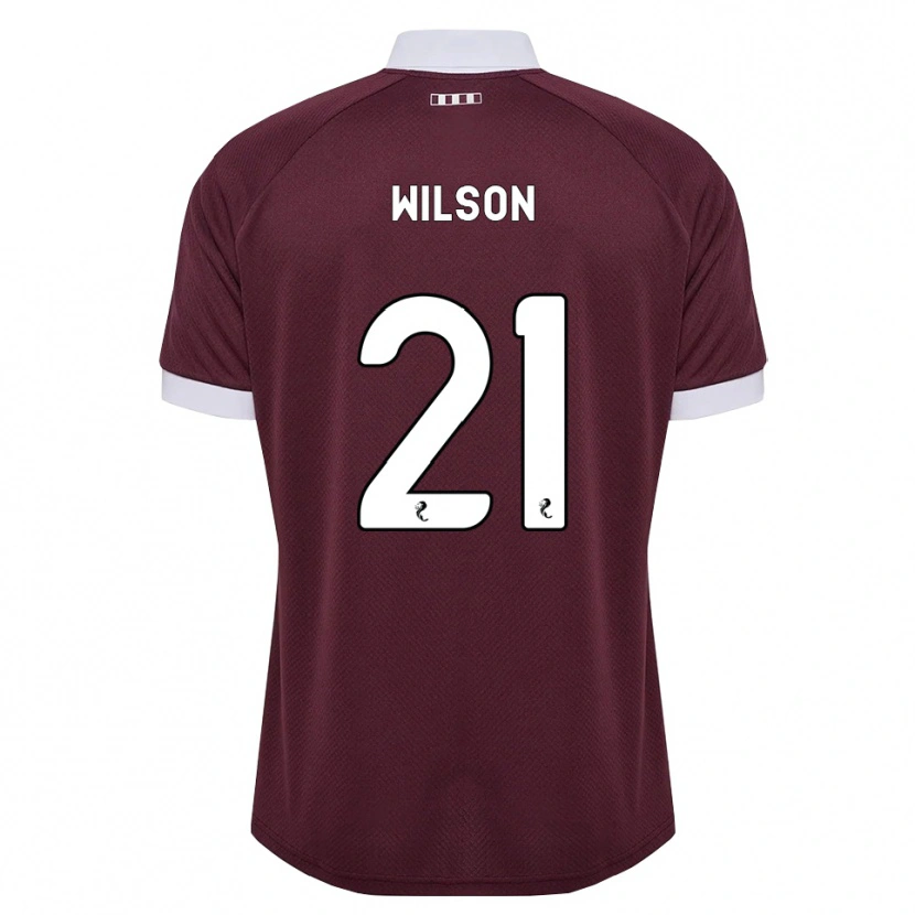 Danxen Uomo Maglia James Wilson #21 Bianco Borgogna Kit Gara Home 2026/27 Maglietta