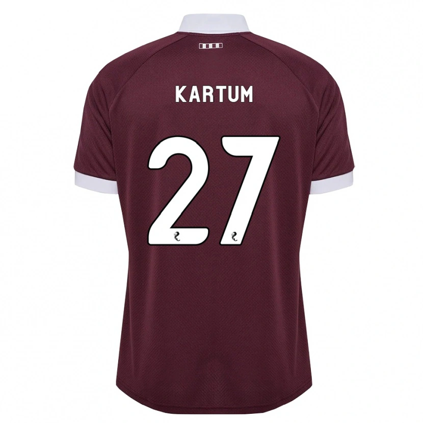 Danxen Uomo Maglia Sander Kartum #27 Bianco Borgogna Kit Gara Home 2026/27 Maglietta