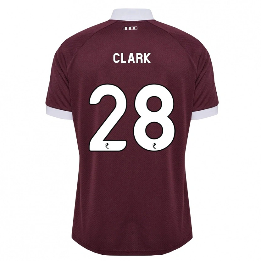 Danxen Uomo Maglia Zander Clark #28 Bianco Borgogna Kit Gara Home 2026/27 Maglietta
