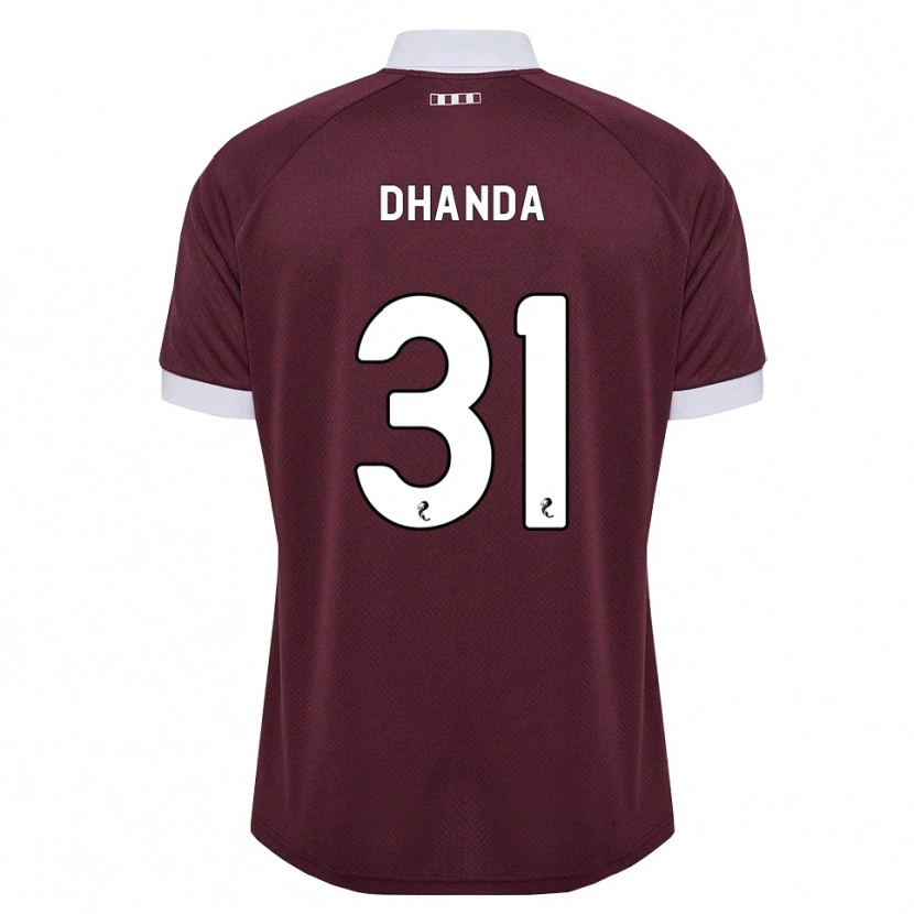 Danxen Uomo Maglia Yan Dhanda #31 Bianco Borgogna Kit Gara Home 2026/27 Maglietta