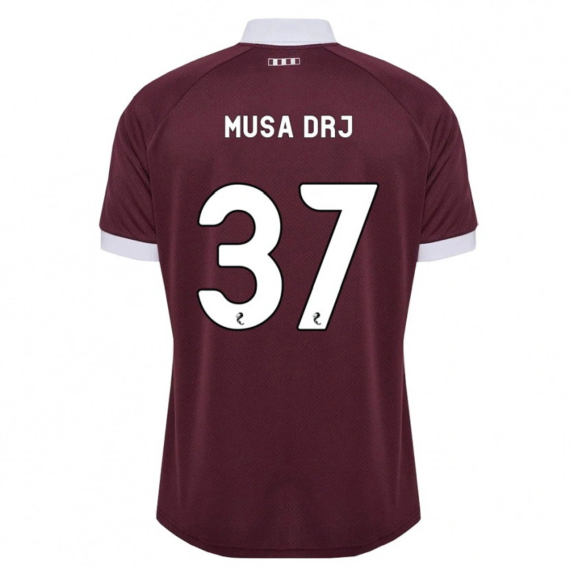 Danxen Uomo Maglia Musa Drammeh #37 Bianco Borgogna Kit Gara Home 2026/27 Maglietta