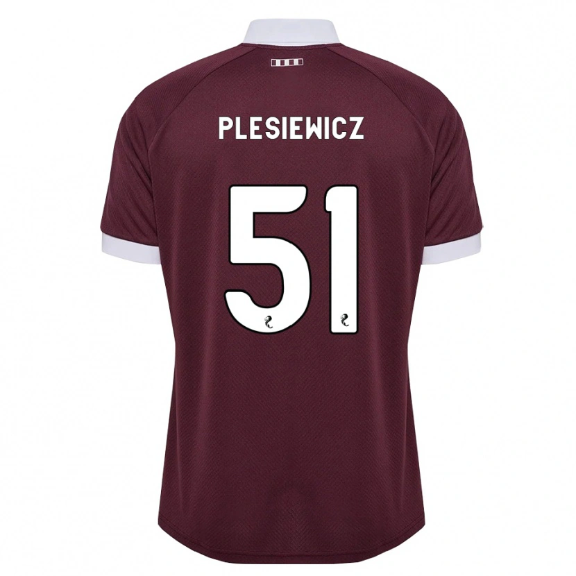 Danxen Uomo Maglia Szymon Plesiewicz #51 Bianco Borgogna Kit Gara Home 2026/27 Maglietta