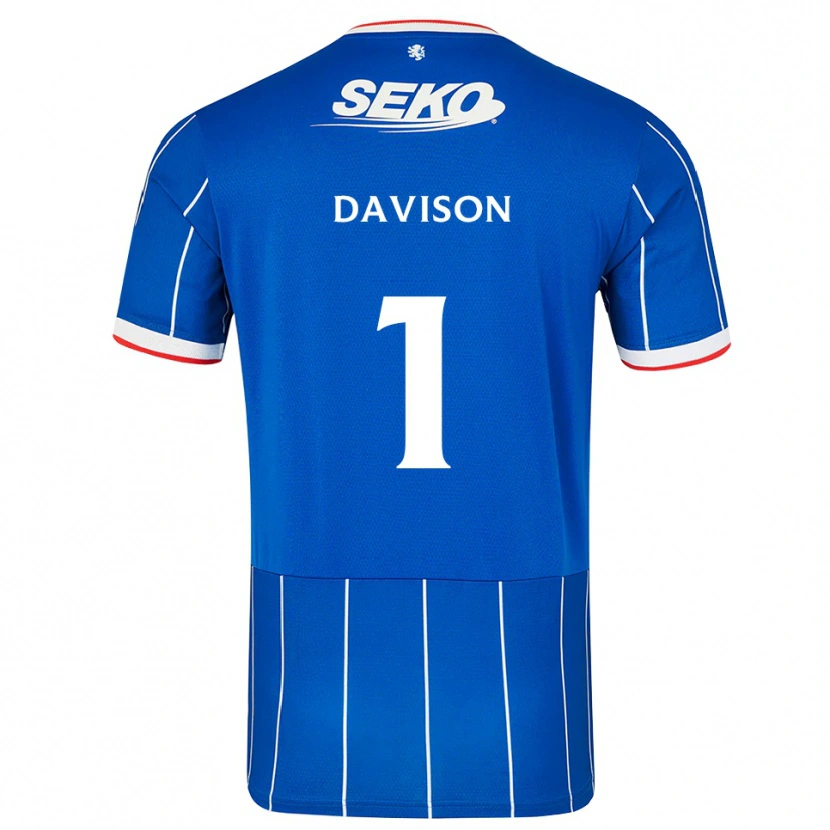 Danxen Uomo Maglia Hannah Davison #1 Bianco Rosso Blu Kit Gara Home 2026/27 Maglietta
