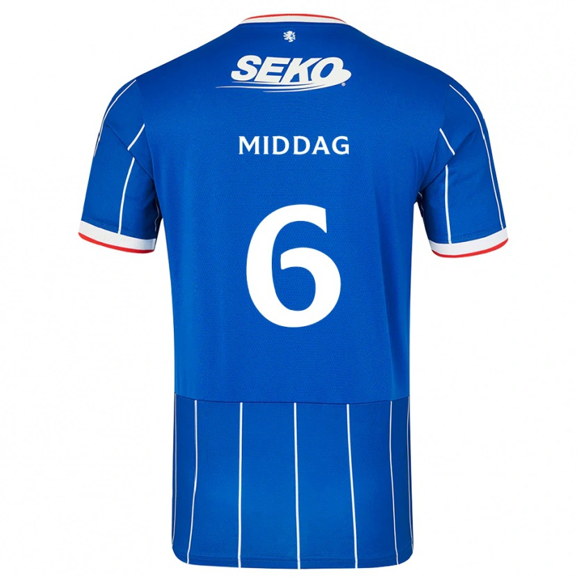 Danxen Uomo Maglia Tessel Middag #6 Bianco Rosso Blu Kit Gara Home 2026/27 Maglietta