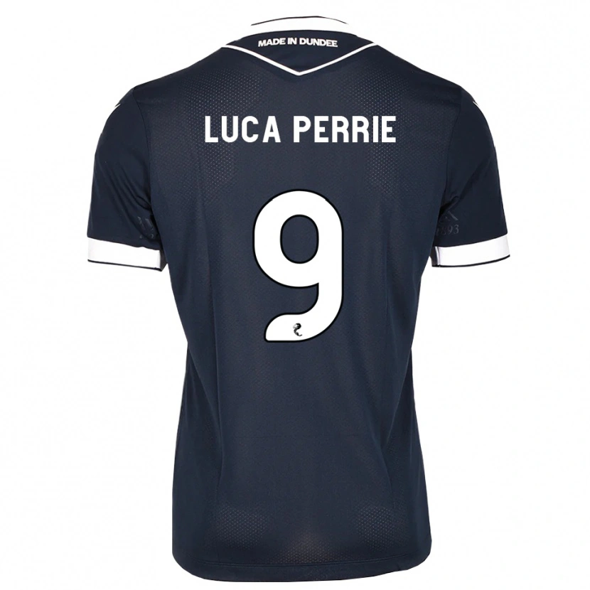 Danxen Uomo Maglia Luca Perrie #9 Bianco Blu Mezzanotte Kit Gara Home 2026/27 Maglietta