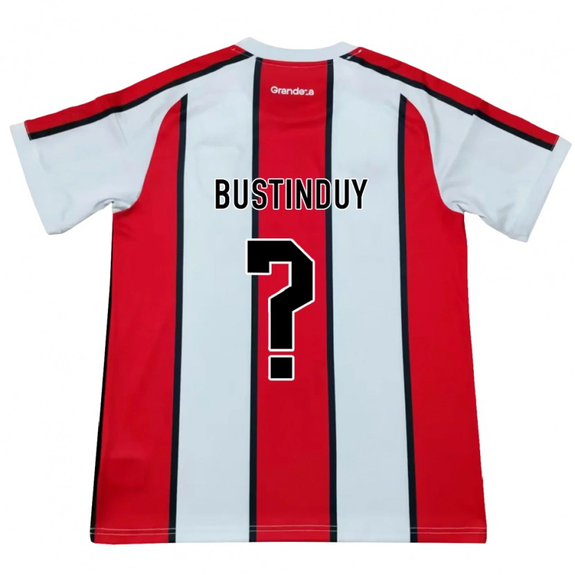 Danxen Uomo Maglia Agustín Bustinduy #0 Bianco Rosso Nero Kit Gara Away 2026/27 Maglietta