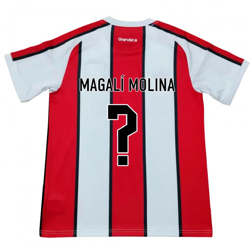 Danxen Uomo Maglia Celena Magalí Molina #0 Bianco Rosso Nero Kit Gara Away 2026/27 Maglietta