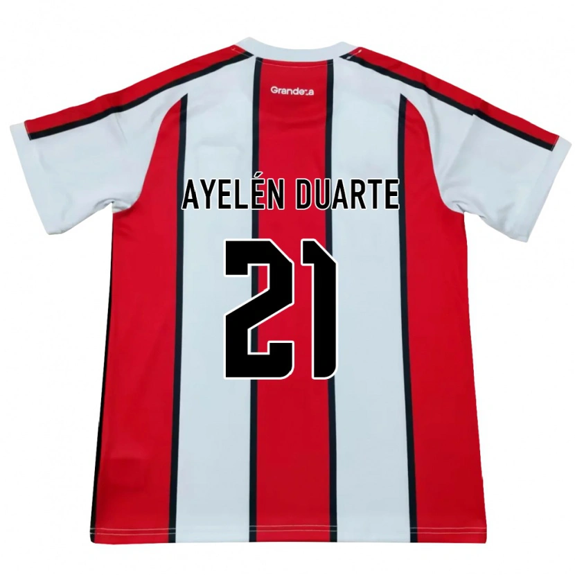 Danxen Uomo Maglia Camila Ayelén Duarte #21 Bianco Rosso Nero Kit Gara Away 2026/27 Maglietta