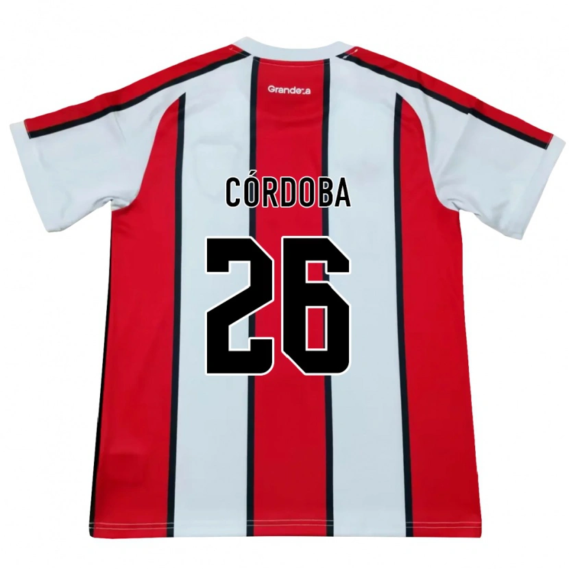 Danxen Uomo Maglia Sol Córdoba #26 Bianco Rosso Nero Kit Gara Away 2026/27 Maglietta