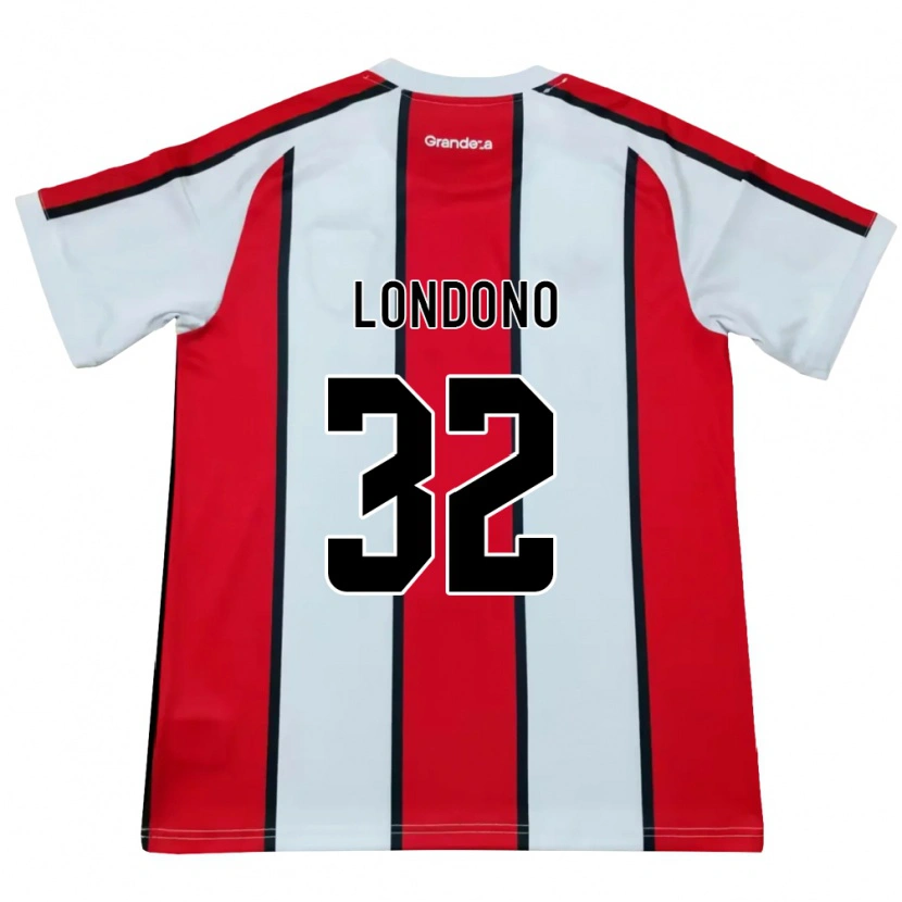 Danxen Uomo Maglia Flabian Londono #32 Bianco Rosso Nero Kit Gara Away 2026/27 Maglietta