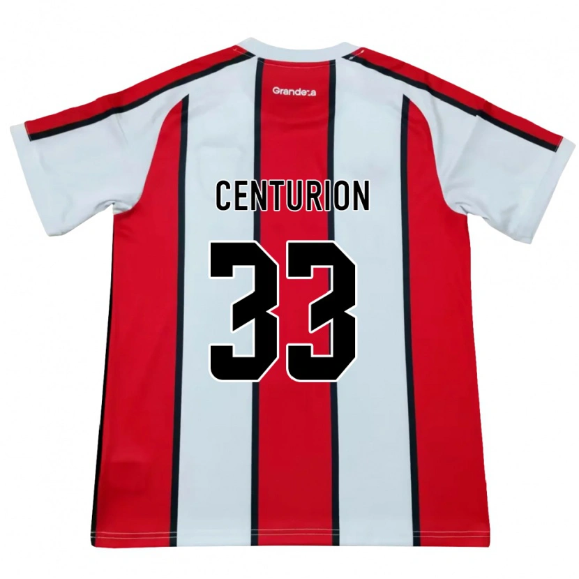 Danxen Uomo Maglia Ezequiel Centurión #33 Bianco Rosso Nero Kit Gara Away 2026/27 Maglietta