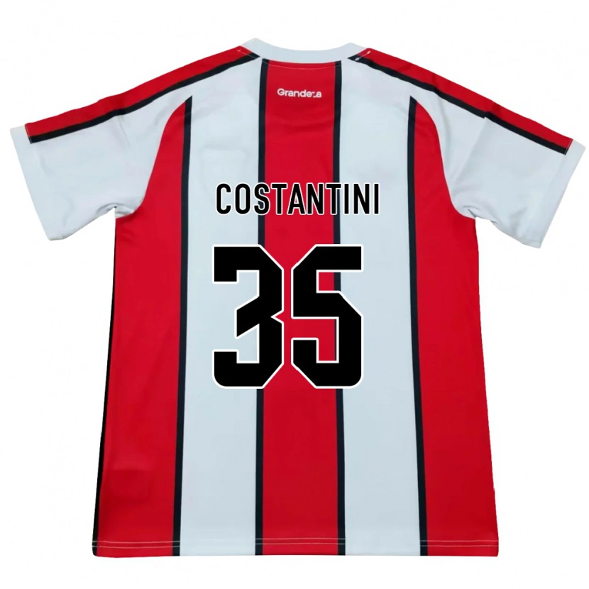 Danxen Uomo Maglia Giorgio Costantini #35 Bianco Rosso Nero Kit Gara Away 2026/27 Maglietta
