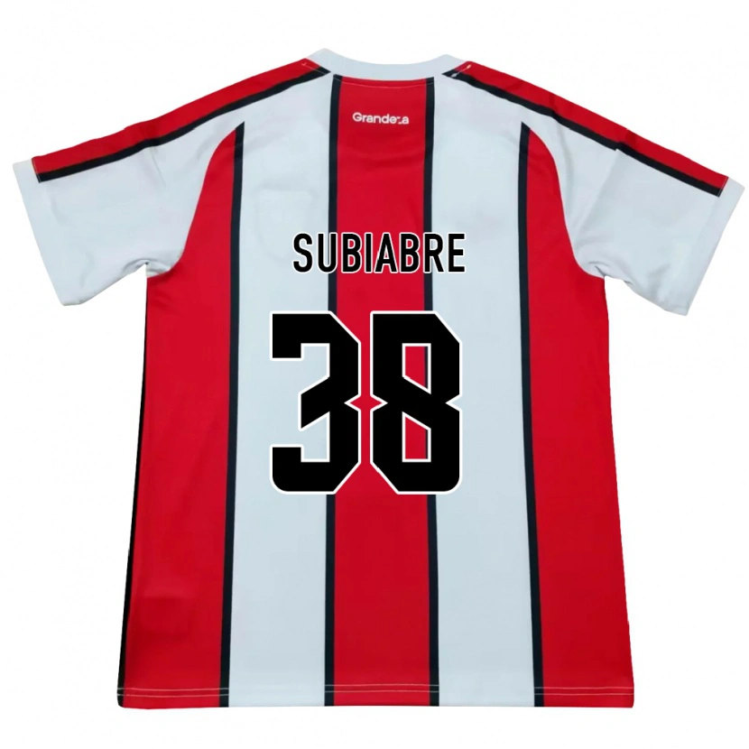 Danxen Uomo Maglia Ian Subiabre #38 Bianco Rosso Nero Kit Gara Away 2026/27 Maglietta