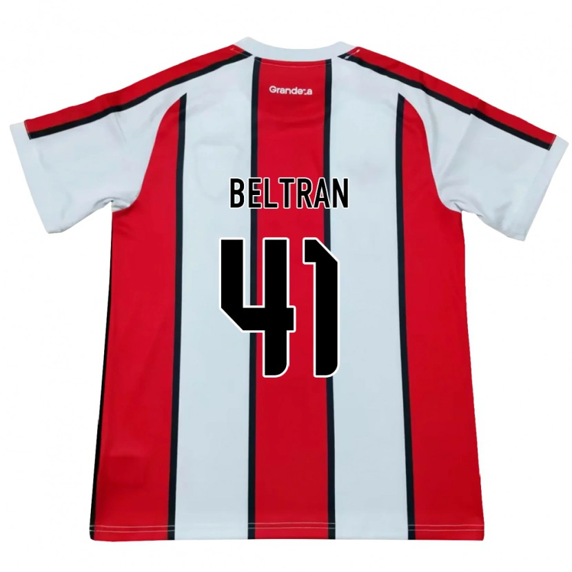 Danxen Uomo Maglia Santiago Beltrán #41 Bianco Rosso Nero Kit Gara Away 2026/27 Maglietta