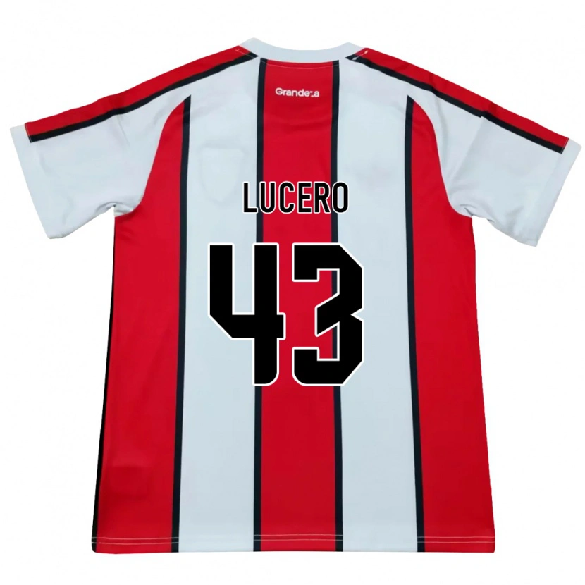 Danxen Uomo Maglia Valentín Lucero #43 Bianco Rosso Nero Kit Gara Away 2026/27 Maglietta