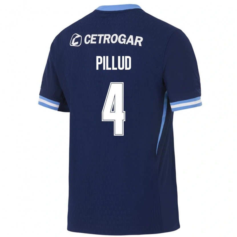 Danxen Uomo Maglia Ivan Pillud #4 Blu Reale Azzurro Chiaro Bianco Kit Gara Away 2026/27 Maglietta