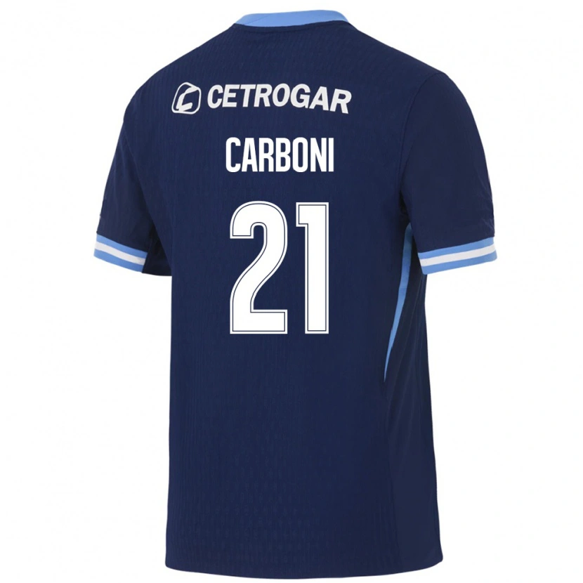 Danxen Uomo Maglia Valentín Carboni #21 Blu Reale Azzurro Chiaro Bianco Kit Gara Away 2026/27 Maglietta