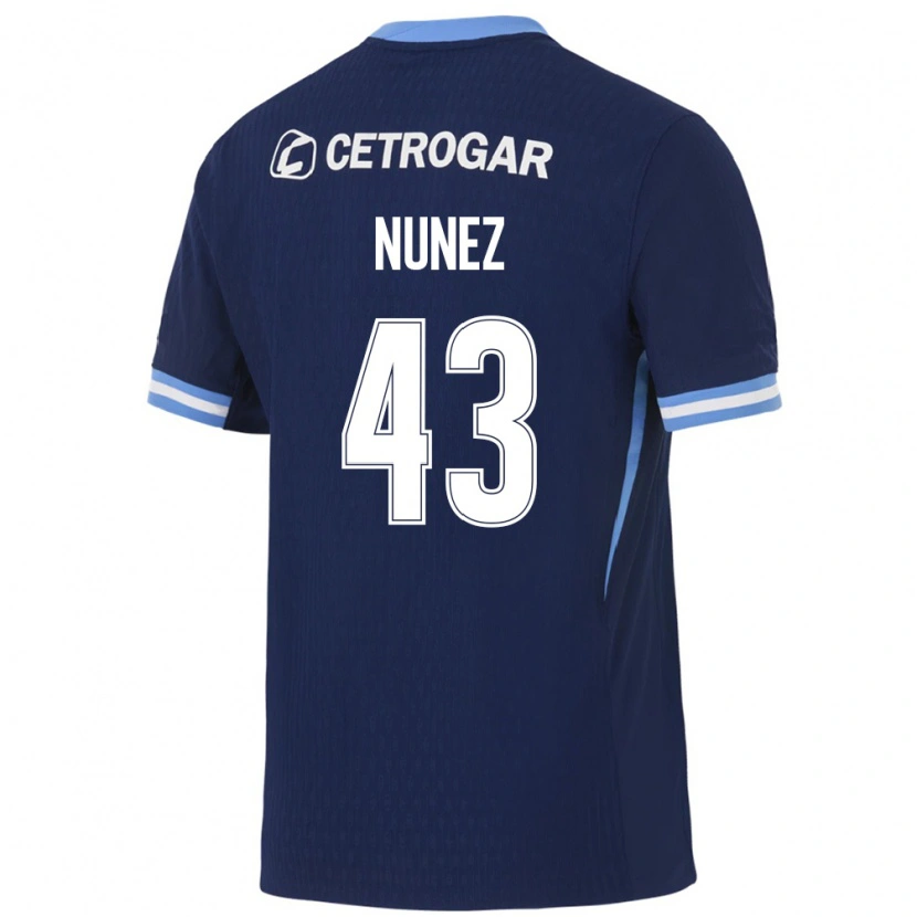 Danxen Uomo Maglia Lucas Nunez #43 Blu Reale Azzurro Chiaro Bianco Kit Gara Away 2026/27 Maglietta
