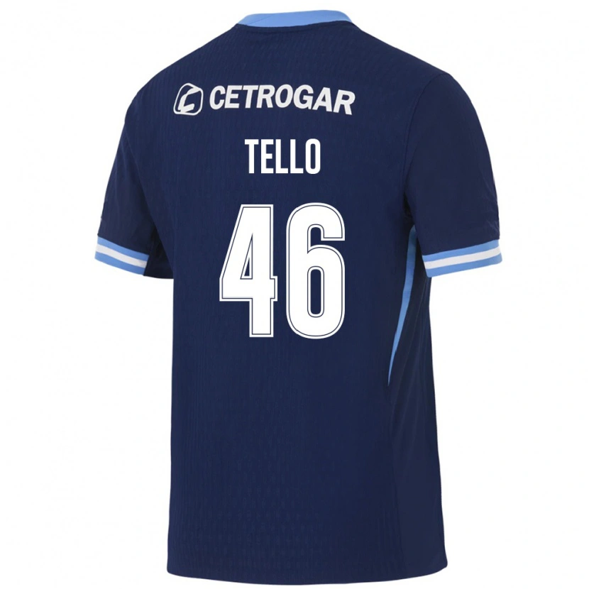 Danxen Uomo Maglia Alejandro Tello #46 Blu Reale Azzurro Chiaro Bianco Kit Gara Away 2026/27 Maglietta
