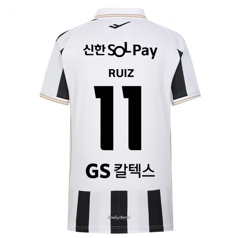 Danxen Uomo Maglia Leonardo Ruiz #11 Bianco Nero Kit Gara Away 2026/27 Maglietta