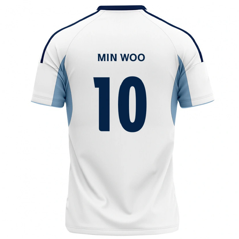 Danxen Uomo Maglia Min-Woo Kim #10 Blu Reale Bianco Kit Gara Away 2026/27 Maglietta