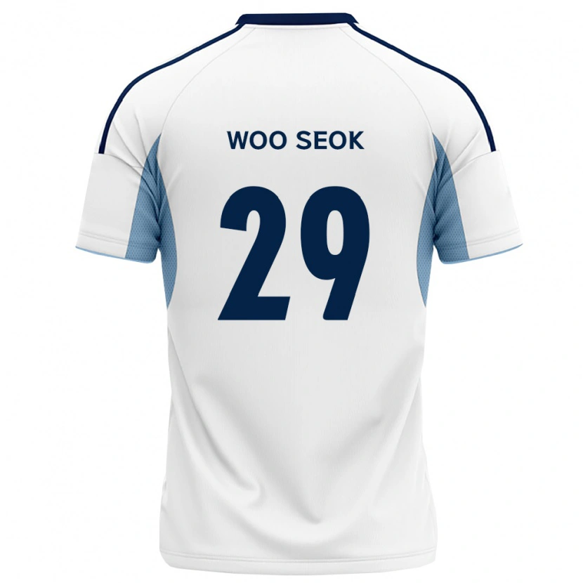 Danxen Uomo Maglia Woo-Seok Jung #29 Blu Reale Bianco Kit Gara Away 2026/27 Maglietta
