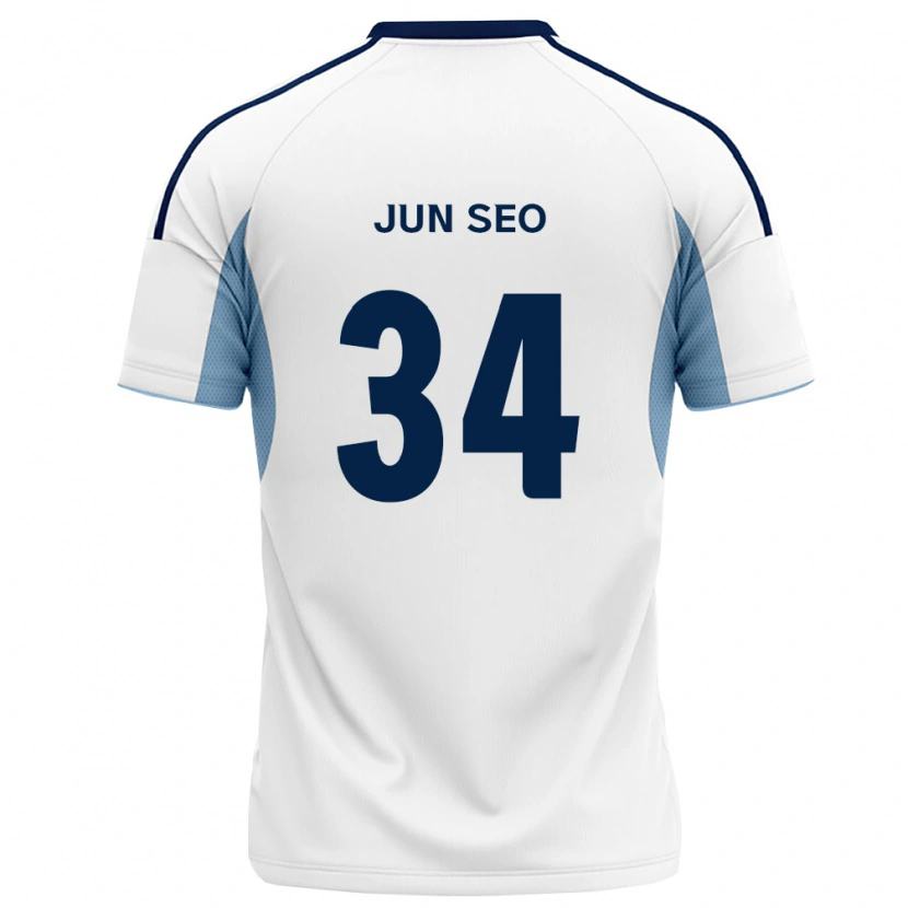 Danxen Uomo Maglia Jun-Seo Kim #34 Blu Reale Bianco Kit Gara Away 2026/27 Maglietta
