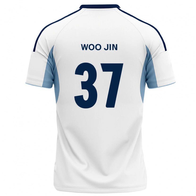 Danxen Uomo Maglia Woo-Jin Jung #37 Blu Reale Bianco Kit Gara Away 2026/27 Maglietta
