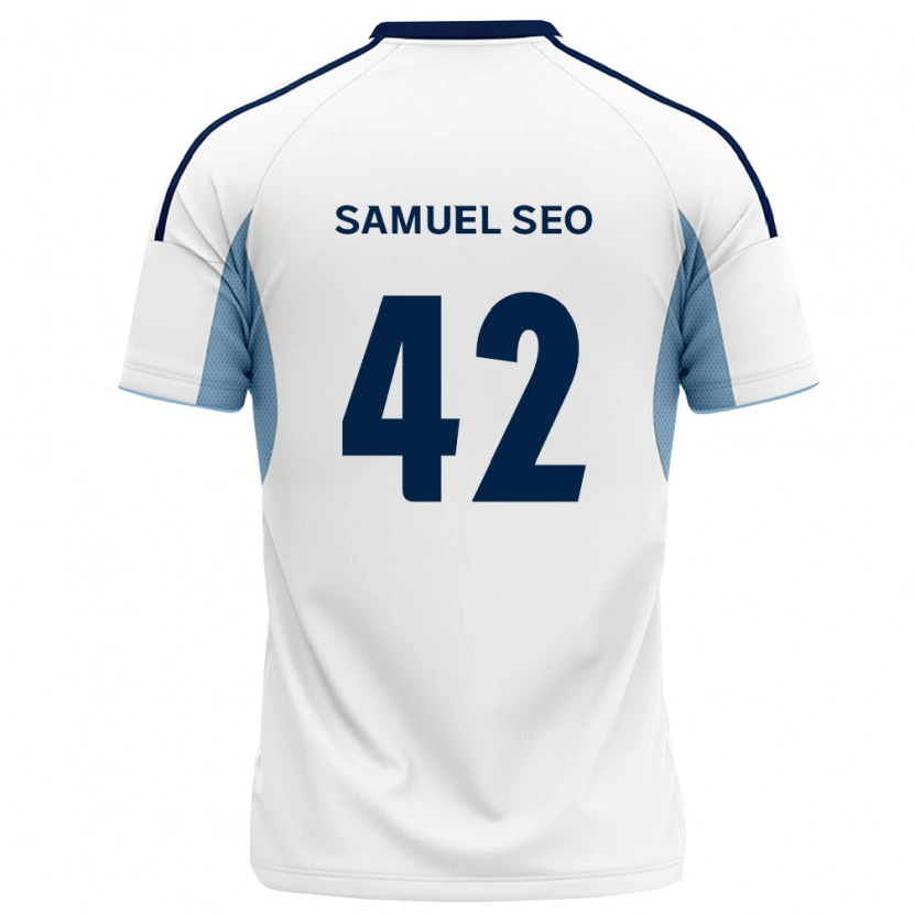 Danxen Uomo Maglia Samuel Seo #42 Blu Reale Bianco Kit Gara Away 2026/27 Maglietta